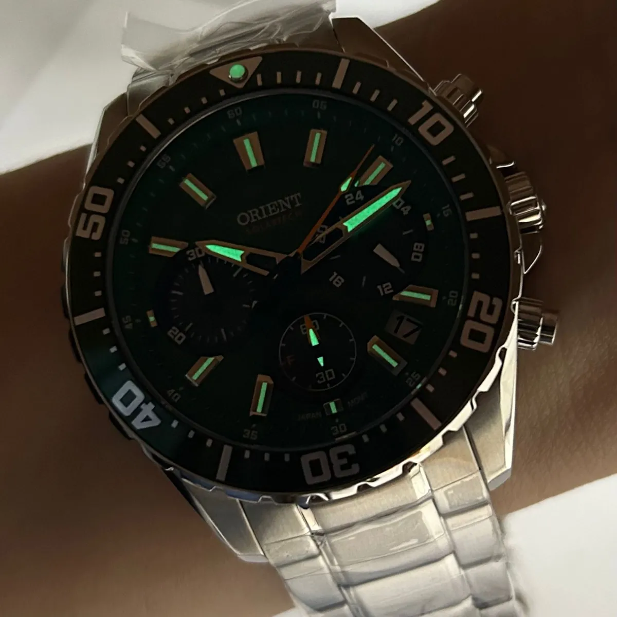 Relógio Orient ST Elite Sea MBSSC288 E1SX SolarTech Safira