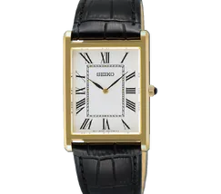 Relógio Seiko Essentials Tank SWR104B1 Dourado Safira Original | Taniguchi Relógios - imagem 2