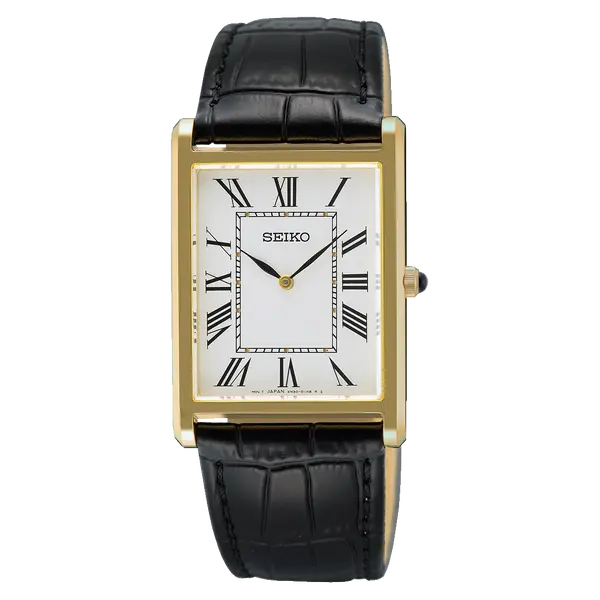 Seiko Quartzo Essentials Tank SWR104B1 dourado