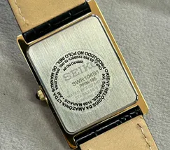 Relógio Seiko Essentials Tank SWR104B1 Dourado Safira Original | Taniguchi Relógios - imagem 7