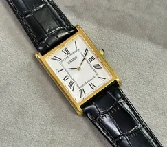 Relógio Seiko Essentials Tank SWR104B1 Dourado Safira Original | Taniguchi Relógios - imagem 6