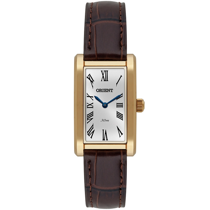 Relógio Orient Eternal Tank LGSS0077 Dourado Safira Original | Taniguchi Relógios