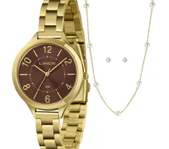 Relógio Lince Kit Feminino LRGM021L36 Dourado + Semijoias Original | Taniguchi Relógios - imagem 1