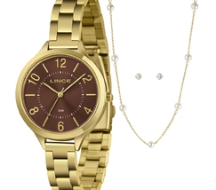Relógio Lince Kit Feminino LRGM021L36 Dourado + Semijoias Original | Taniguchi Relógios - imagem 1
