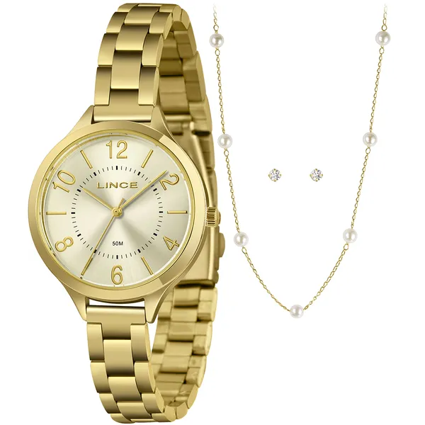 Relógio Lince Quartzo Funny  LRGM021L36 Dourado Champanhe
