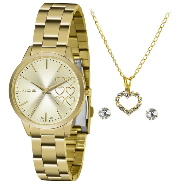 Relógio Lince Quartzo Funny  LRG4681L Dourado Champanhe