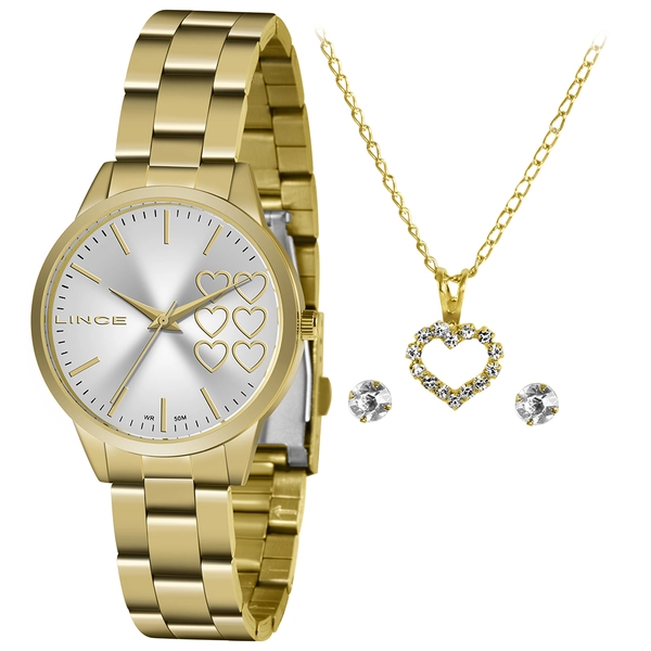 Relógio Lince Quartzo Funny  LRG4681L Dourado Prata