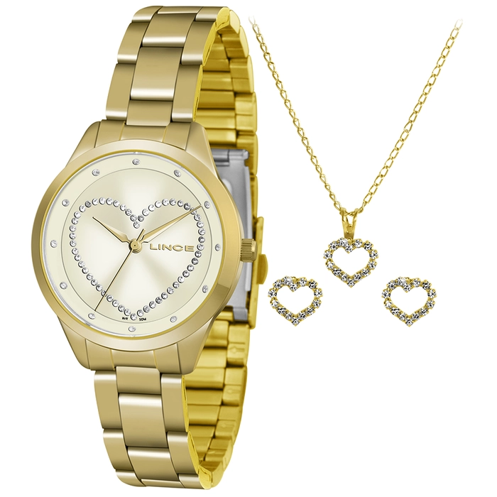 Relógio Lince Funny Feminino LRG4557L Dourado 50m Original | Taniguchi Relógios