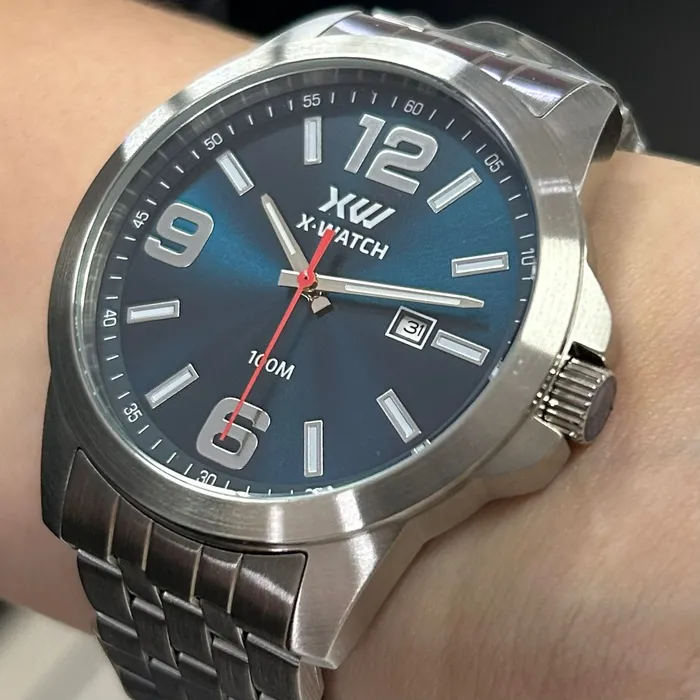 Relógio X-Watch Analógico XMSS1064 XTEEL Azul 100m Original | Taniguchi Relógios