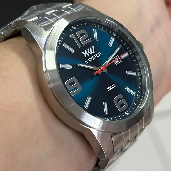 Relógio X-Watch Analógico XMSS1064 XTEEL Azul 100m Original | Taniguchi Relógios