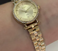 Relógio Orient Mini Feminino FGSS0238 Dourado Cristais Original | Taniguchi Relógios - imagem 5