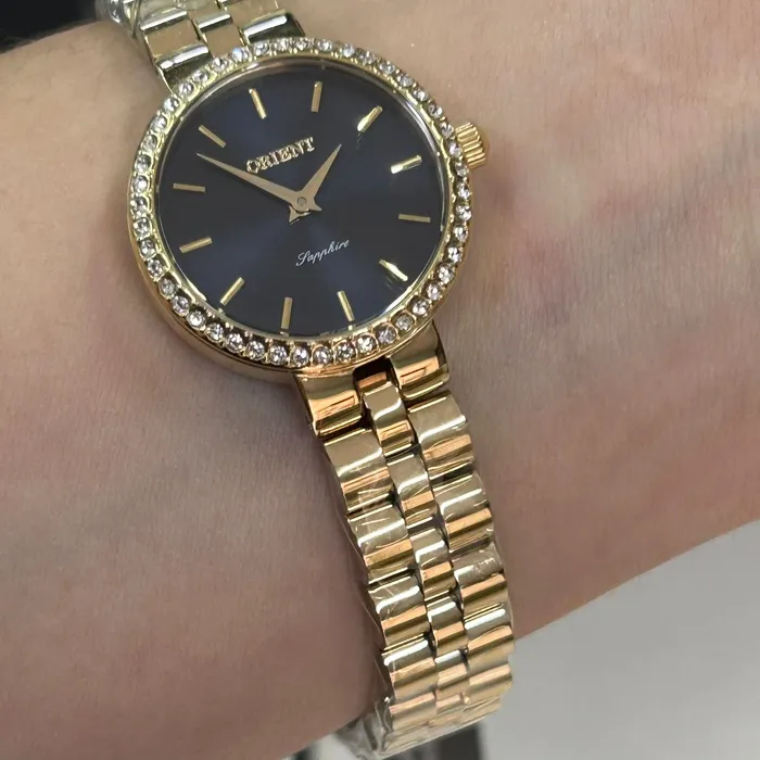 Relógio Orient Eternal Feminino FGSS0242 Safira Dourado Original | Taniguchi Relógios