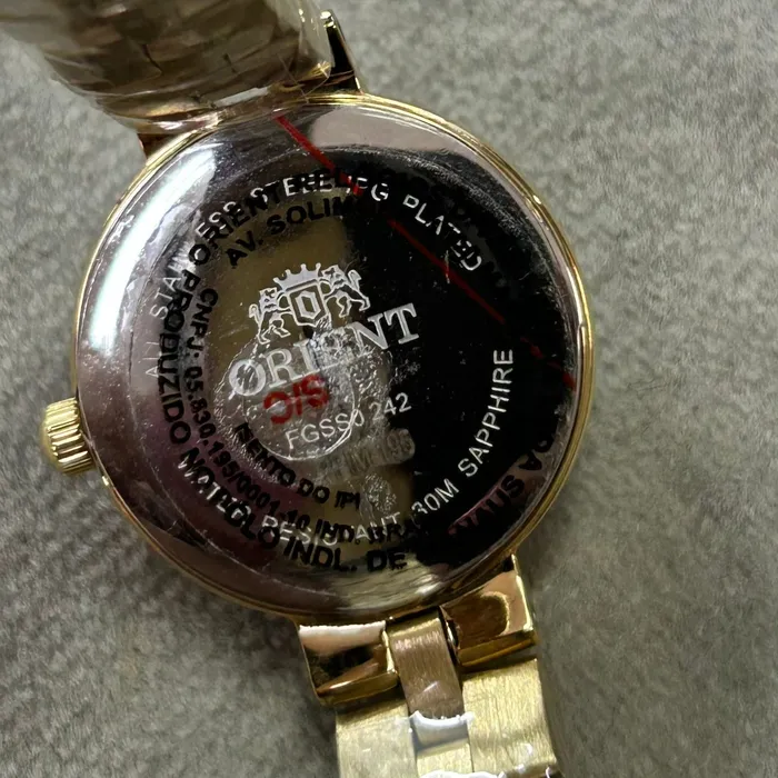 Relógio Orient Eternal Feminino FGSS0242 Safira Dourado Original | Taniguchi Relógios