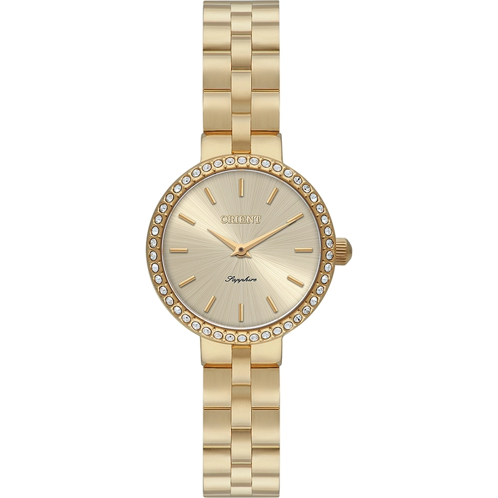 Relógio Orient Eternal Feminino FGSS0242 Safira Dourado Original | Taniguchi Relógios