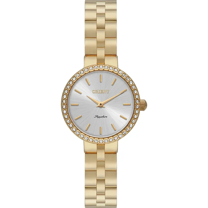 Relógio Orient Eternal Feminino FGSS0242 Safira Dourado Original | Taniguchi Relógios