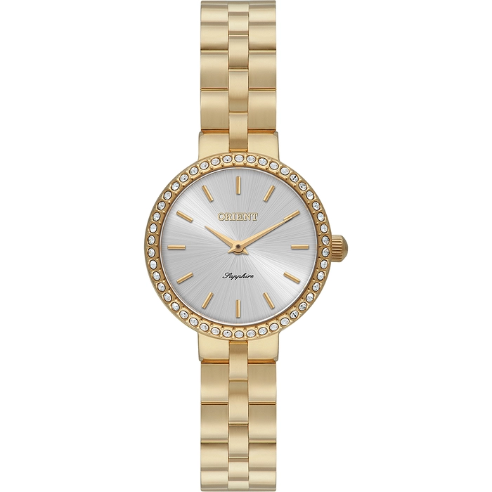 Relógio Orient Eternal Feminino FGSS0242 Safira Dourado Original | Taniguchi Relógios