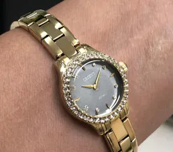 Relógio Orient Mini Feminino FGSS0218 Dourado Preto Original | Taniguchi Relógios - imagem 3