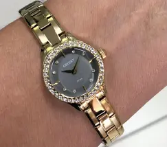 Relógio Orient Mini Feminino FGSS0218 Dourado Preto Original | Taniguchi Relógios - imagem 5