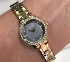 Relógio Orient Mini Feminino FGSS0218 Dourado Preto Original | Taniguchi Relógios - imagem 1
