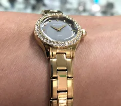 Relógio Orient Mini Feminino FGSS0218 Dourado Preto Original | Taniguchi Relógios - imagem 4