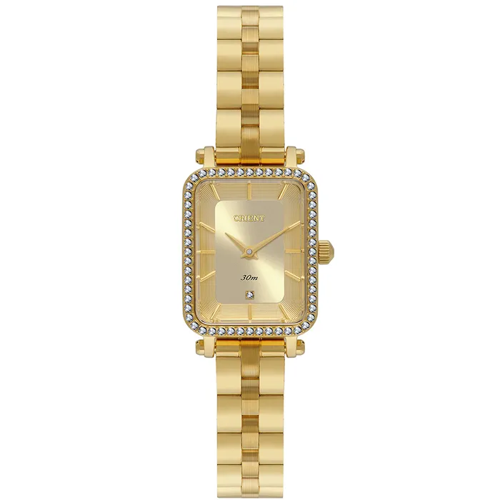 Relógio Orient Mini Feminino LGSS0066 Dourado Cristais Original | Taniguchi Relógios