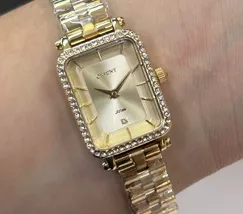 Relógio Orient Mini Feminino LGSS0066 Dourado Cristais Original | Taniguchi Relógios - imagem 1