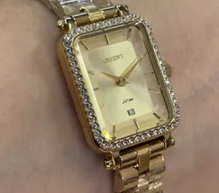 Relógio Orient Mini Feminino LGSS0066 Dourado Cristais Original | Taniguchi Relógios - imagem 3