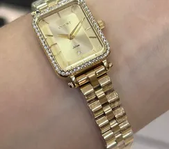 Relógio Orient Mini Feminino LGSS0066 Dourado Cristais Original | Taniguchi Relógios - imagem 5