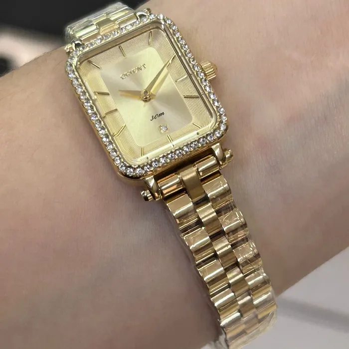 Relógio Orient Mini Feminino LGSS0066 Dourado Cristais Original | Taniguchi Relógios