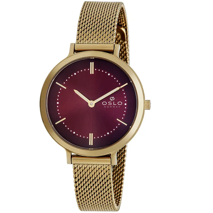 Relógio Oslo Slim Feminino OFGSSS9T0020 Dourado Safira Original | Taniguchi Relógios