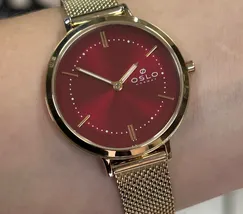 Relógio Oslo Slim Feminino OFGSSS9T0020 Dourado Safira Original | Taniguchi Relógios - imagem 1