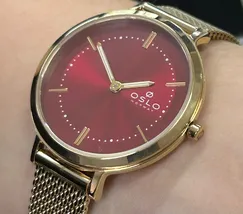 Relógio Oslo Slim Feminino OFGSSS9T0020 Dourado Safira Original | Taniguchi Relógios - imagem 4