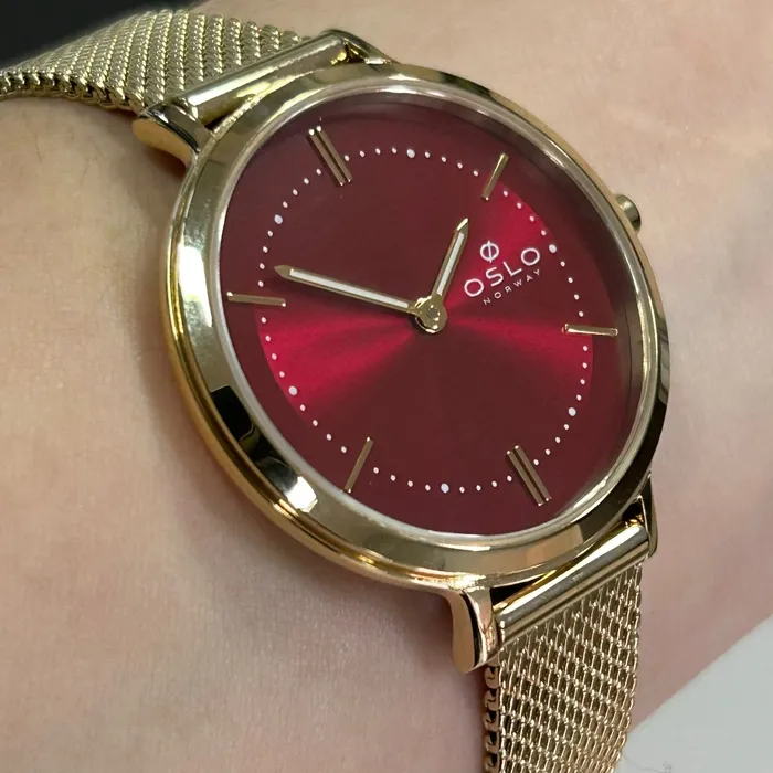 Relógio Oslo Slim Feminino OFGSSS9T0020 Dourado Safira Original | Taniguchi Relógios