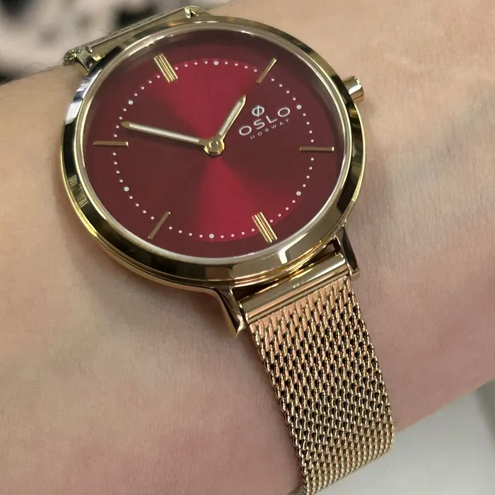 Relógio Oslo Slim Feminino OFGSSS9T0020 Dourado Safira Original | Taniguchi Relógios