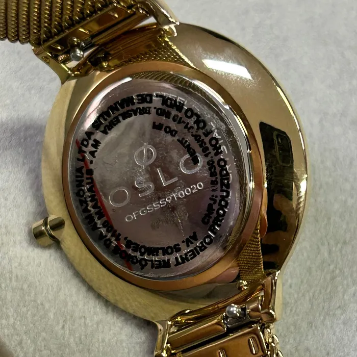 Relógio Oslo Slim Feminino OFGSSS9T0020 Dourado Safira Original | Taniguchi Relógios
