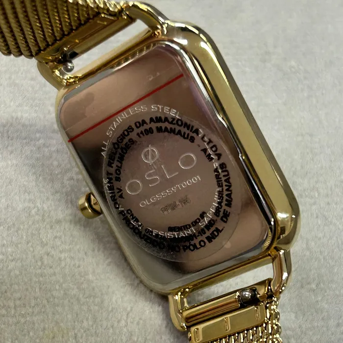 Relógio Oslo Slim Feminino OLGSSS9T0001 Dourado Safira Original | Taniguchi Relógios