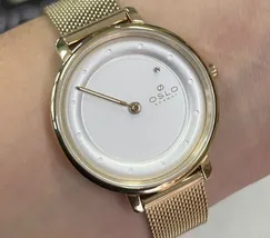Relógio Oslo Slim Feminino OFGSSS9T0015 Dourado Safira Original | Taniguchi Relógios - imagem 1