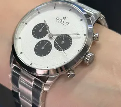 Relógio Oslo Masculino Cronógrafo OMBSSCVD0012 Safira Prata Original | Taniguchi Relógios - imagem 4