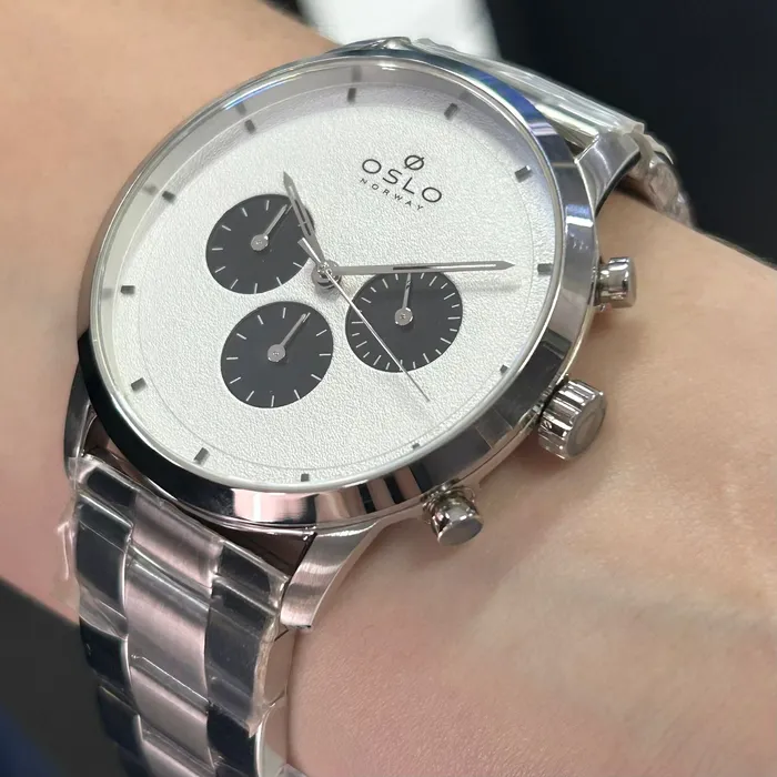 Relógio Oslo Masculino Cronógrafo OMBSSCVD0012 Safira Prata Original | Taniguchi Relógios