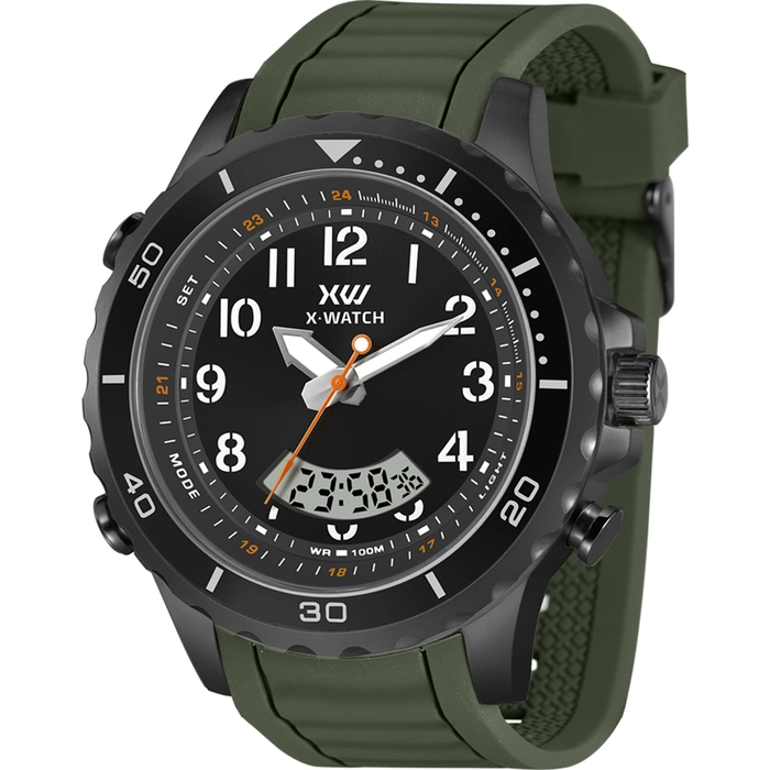 Relógio X-Watch Anadigi XMNPA021 XTYLE IP Black 100m Original | Taniguchi Relógios