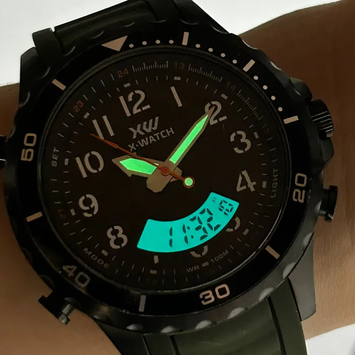 Relógio X-Watch Anadigi XMNPA021 XTYLE IP Black 100m Original | Taniguchi Relógios