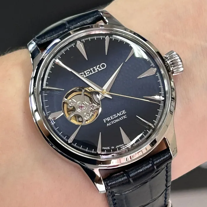 Seiko Presage Automático Cocktail time SSA405J1 open heart Blue moon