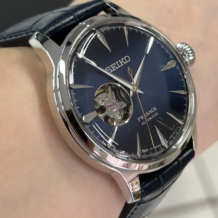 Seiko Presage Automático Cocktail time SSA405J1 open heart Blue moon