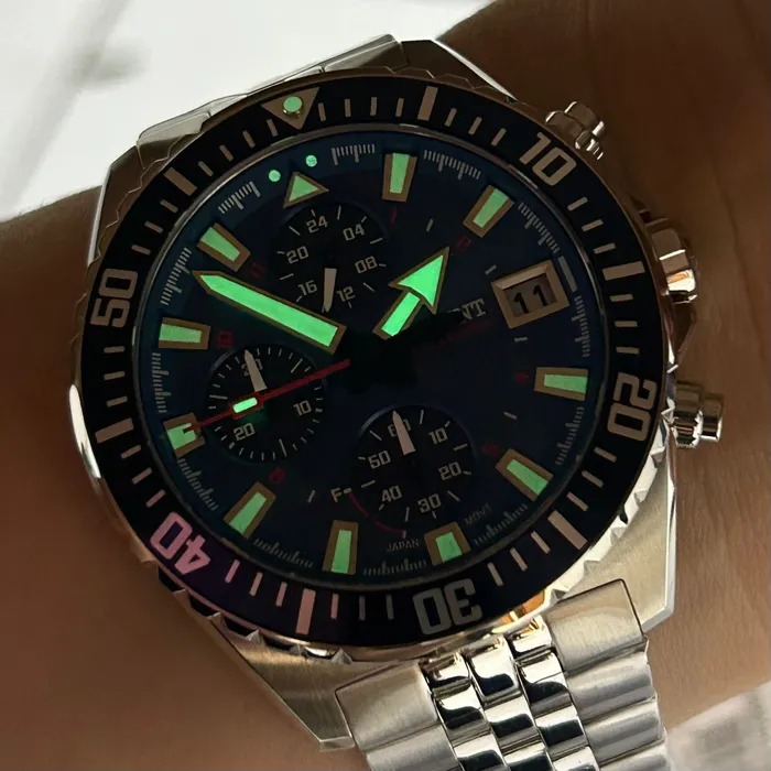 Relógio Orient Solartech Cronógrafo MBSSC310 Safira Original | Taniguchi Relógios