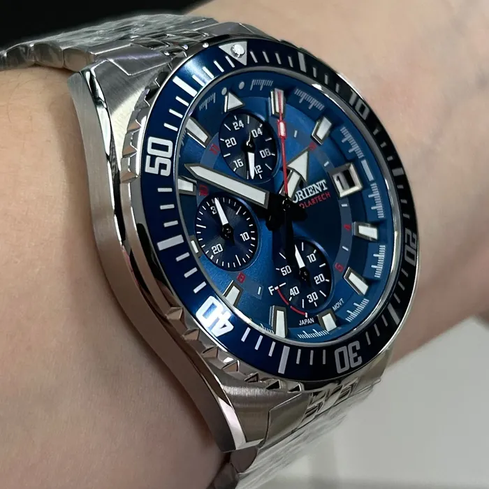 Relógio Orient Solartech Cronógrafo MBSSC310 Safira Original | Taniguchi Relógios