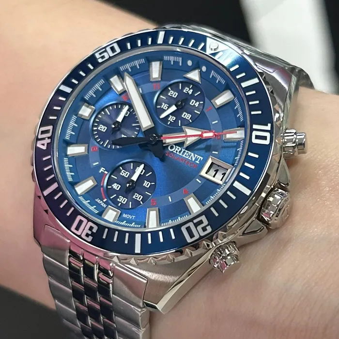 Relógio Orient Solartech Cronógrafo MBSSC310 Safira Original | Taniguchi Relógios