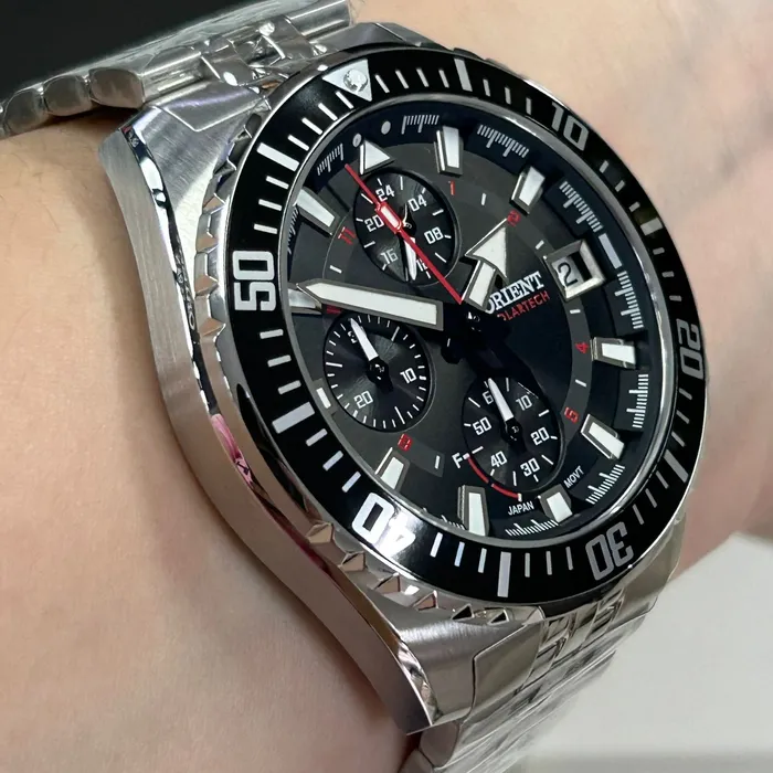 Relógio Orient Solartech Cronógrafo MBSSC310 Safira Original | Taniguchi Relógios