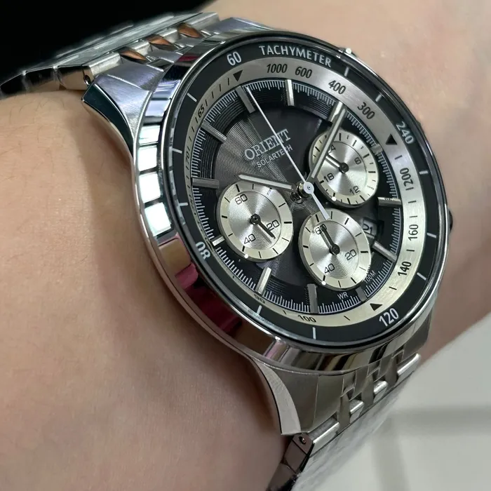 Relógio Orient Solartech Cronógrafo MBSSC309 Safira Original | Taniguchi Relógios