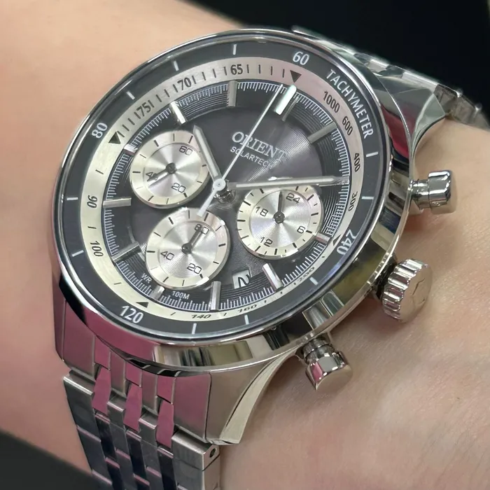 Relógio Orient Solartech Cronógrafo MBSSC309 Safira Original | Taniguchi Relógios