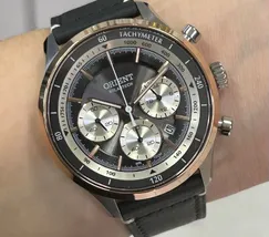 Relógio Orient Solartech Cronógrafo MTSCC052 Safira Couro | Taniguchi Relógios - imagem 1